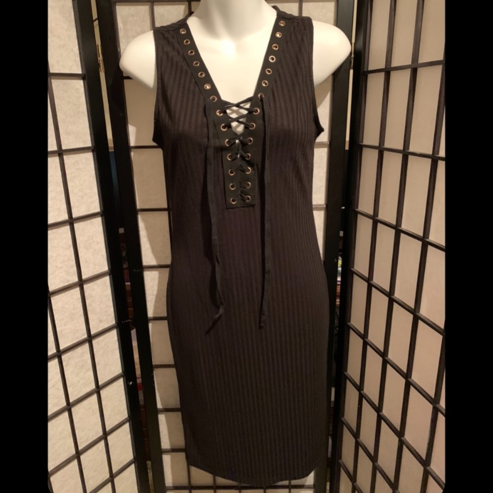 Black midi dress